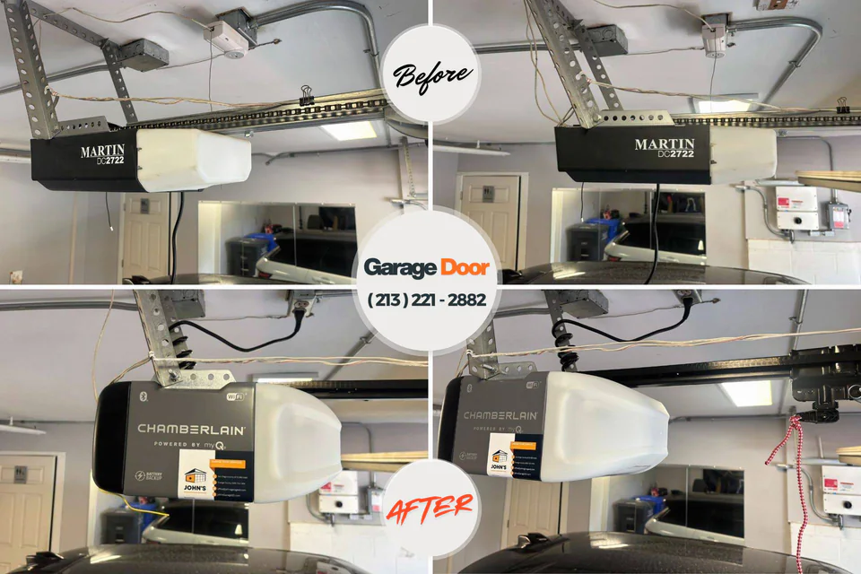 Before and after: garage door repair Kings Mountain, NC